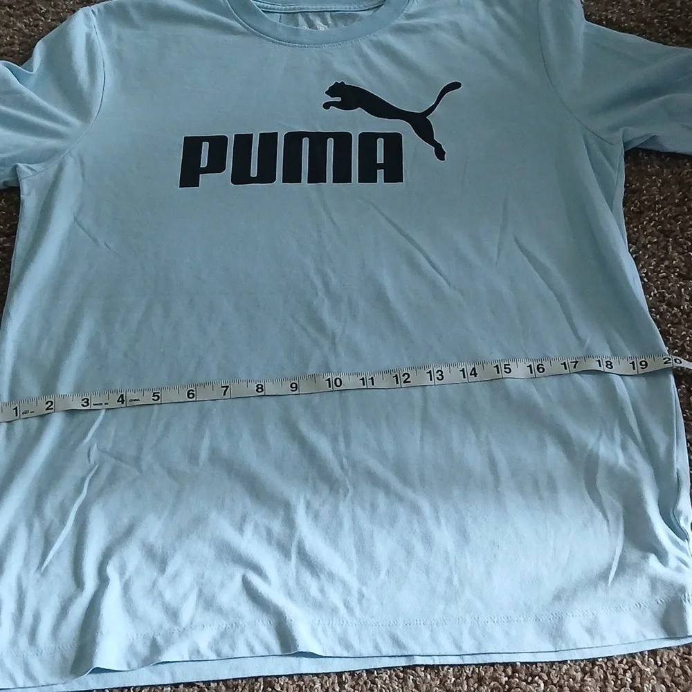 PUMA mens baby blue logo tee shirt size medium - Picture 7 of 11